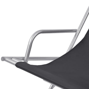 vidaXL Sun Loungers 2 pcs Steel Black
