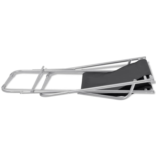 vidaXL Sun Loungers 2 pcs Steel Black