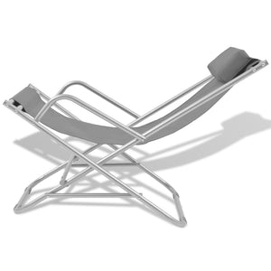 vidaXL Sun Loungers 2 pcs Steel Grey