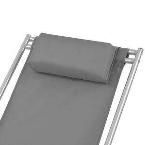 vidaXL Sun Loungers 2 pcs Steel Grey