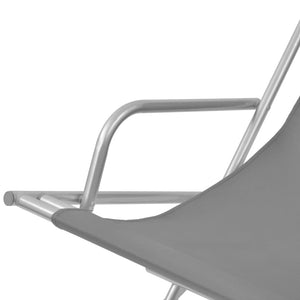vidaXL Sun Loungers 2 pcs Steel Grey