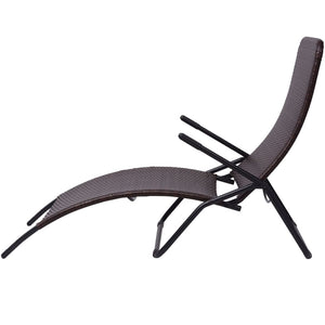 vidaXL Foldable Sun Lounger Poly Rattan Brown
