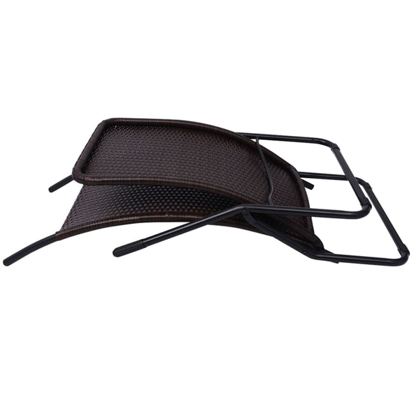 vidaXL Foldable Sun Lounger Poly Rattan Brown
