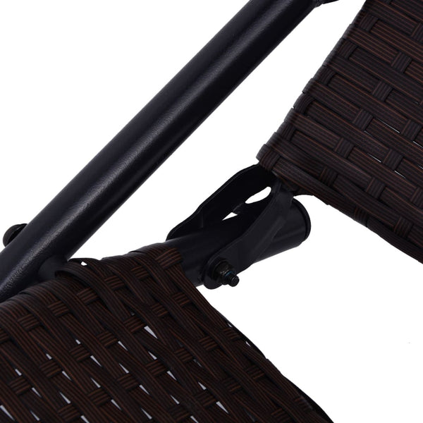vidaXL Foldable Sun Lounger Poly Rattan Brown