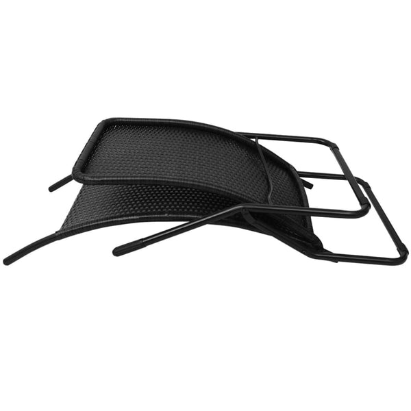 vidaXL Foldable Sun Lounger Poly Rattan Black