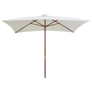 vidaXL Parasol 200x300 cm Wooden Pole Cream