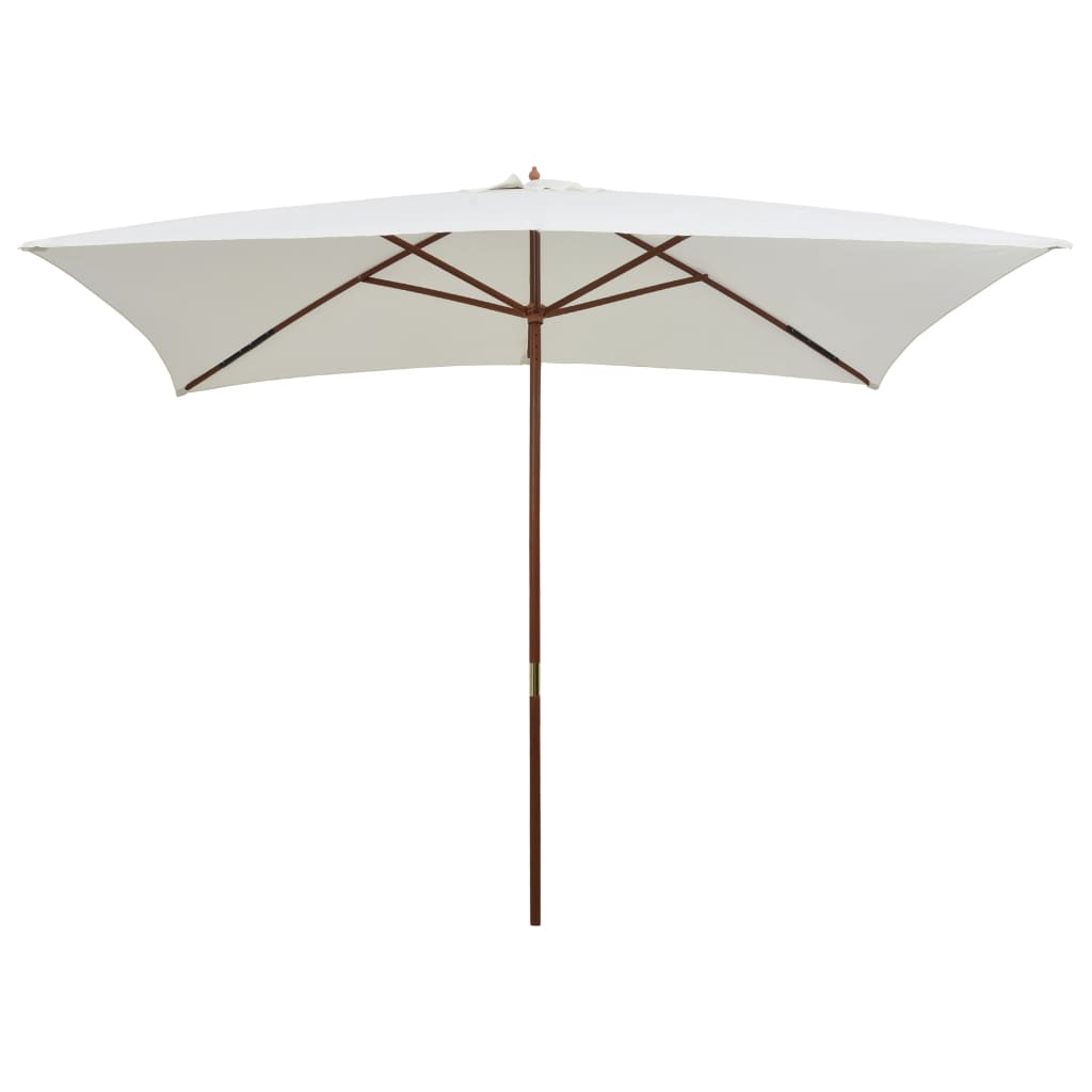 vidaXL Parasol 200x300 cm Wooden Pole Cream