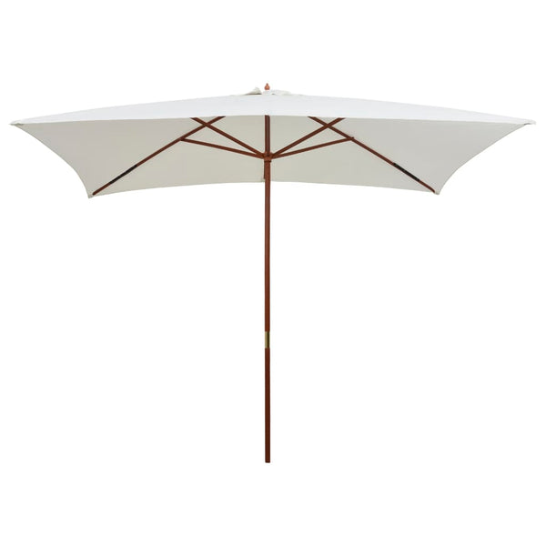 vidaXL Parasol 200x300 cm Wooden Pole Cream