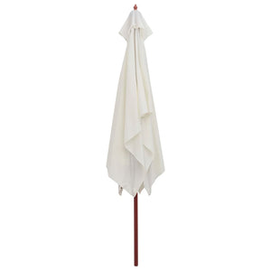 vidaXL Parasol 200x300 cm Wooden Pole Cream