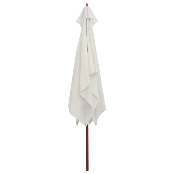 vidaXL Parasol 200x300 cm Wooden Pole Cream