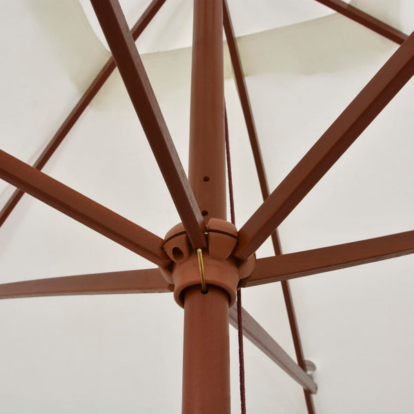 vidaXL Parasol 200x300 cm Wooden Pole Cream