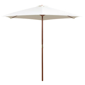 vidaXL Parasol 270×270 cm Wooden Pole Cream White