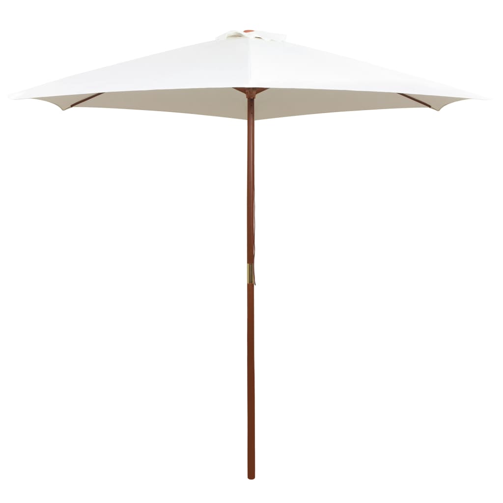 vidaXL Parasol 270×270 cm Wooden Pole Cream White