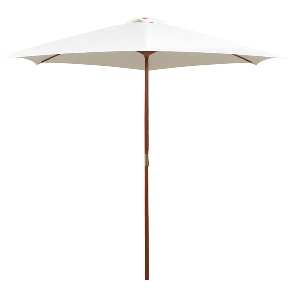 vidaXL Parasol 270×270 cm Wooden Pole Cream White