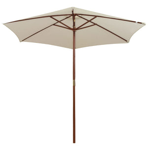 vidaXL Parasol 270×270 cm Wooden Pole Cream White