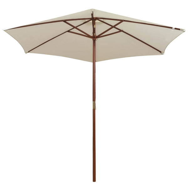 vidaXL Parasol 270×270 cm Wooden Pole Cream White