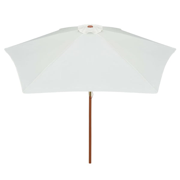 vidaXL Parasol 270×270 cm Wooden Pole Cream White
