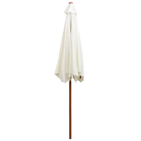vidaXL Parasol 270×270 cm Wooden Pole Cream White