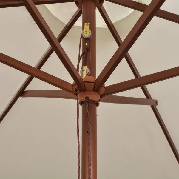 vidaXL Parasol 270×270 cm Wooden Pole Cream White