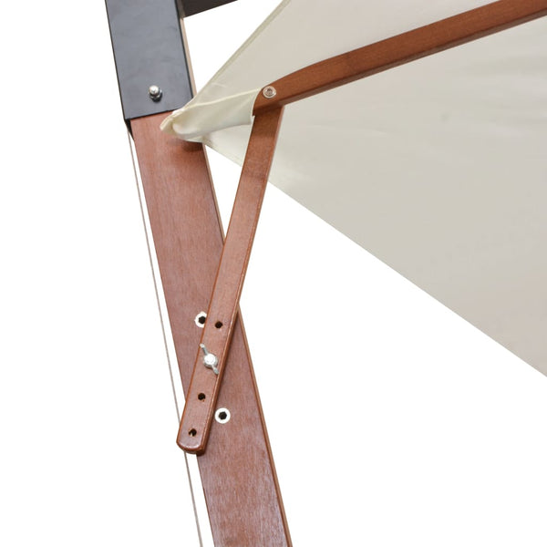 vidaXL Cantilever Parasol 350 cm Wooden Pole White