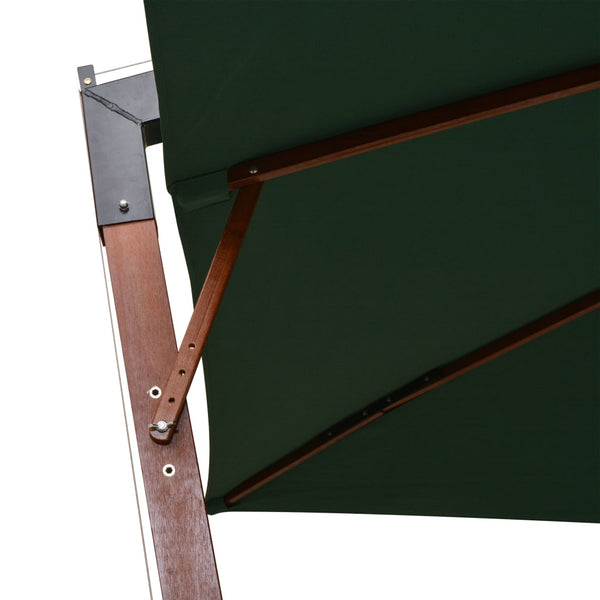 vidaXL Cantilever Parasol 300x300 cm Wooden Pole Green
