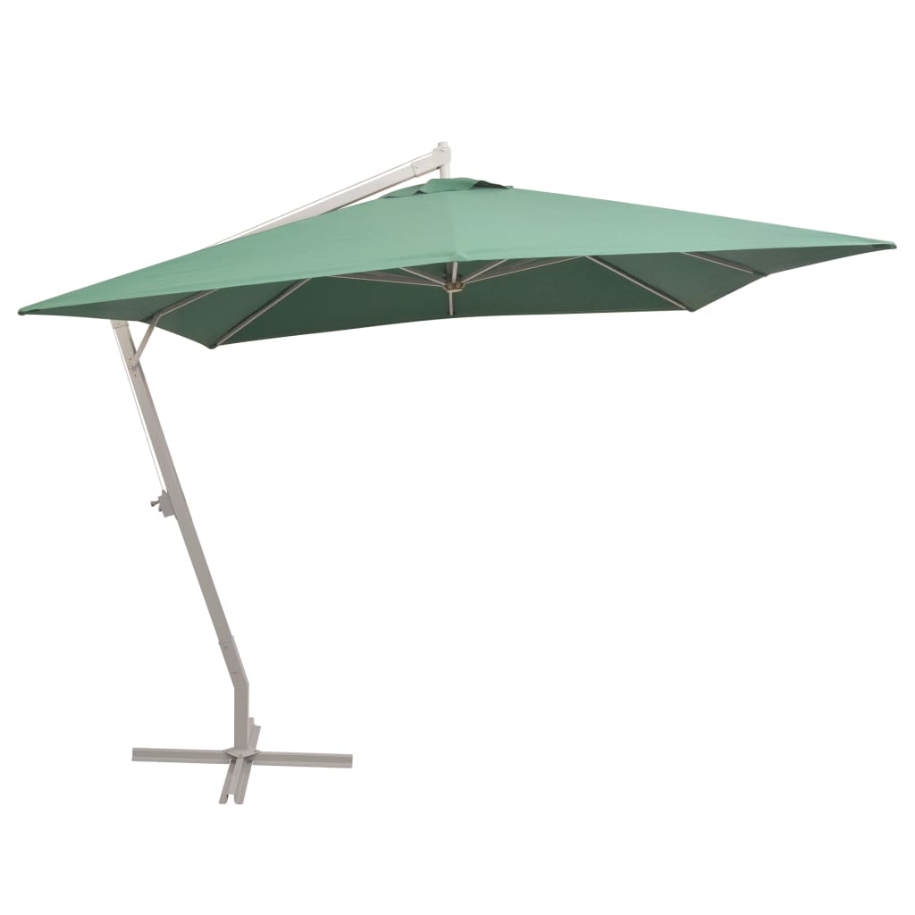 vidaXL Cantilever Parasol 300x300 cm Green Aluminum Pole