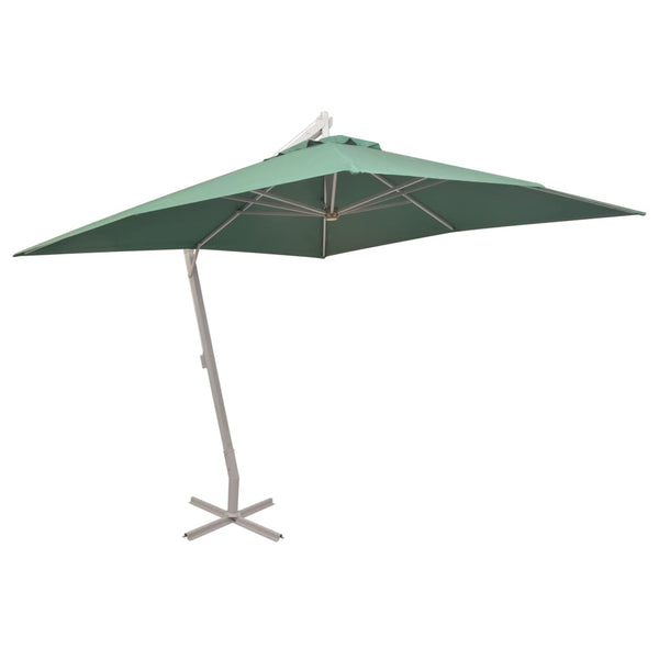 vidaXL Cantilever Parasol 300x300 cm Green Aluminum Pole