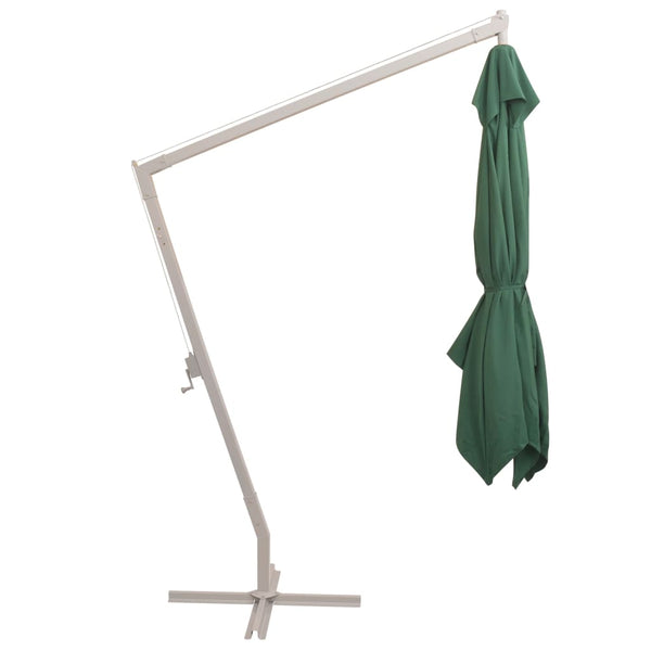 vidaXL Cantilever Parasol 300x300 cm Green Aluminum Pole