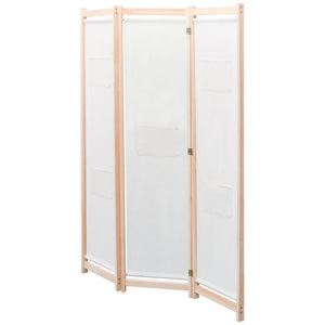 vidaXL 3-Panel Room Divider Cream 120 x 170 x 4 cm Fabric