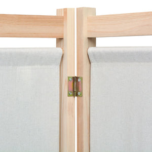 vidaXL 3-Panel Room Divider Cream 120 x 170 x 4 cm Fabric