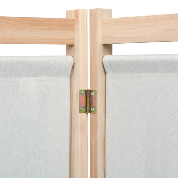 vidaXL 3-Panel Room Divider Cream 120 x 170 x 4 cm Fabric