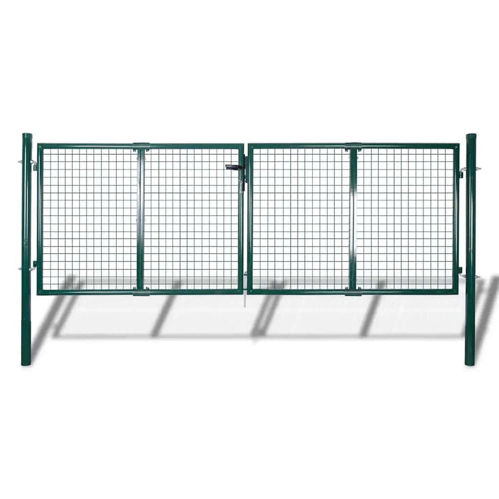 vidaXL Steel Garden Gate 300x100 cm Green