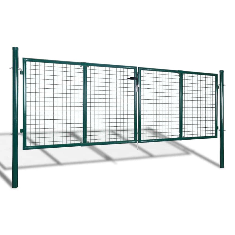 vidaXL Steel Garden Gate 300x100 cm Green
