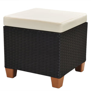 vidaXL 7-Piece Garden Lounge Set with Cushions Poly Rattan Black