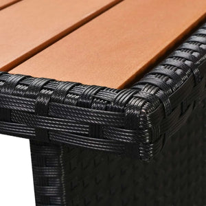 vidaXL 5-piece Garden Lounge Set with Cushions Poly Rattan Black
