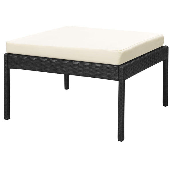 vidaXL 6-Piece Garden Lounge Set with Cushions Poly Rattan Black