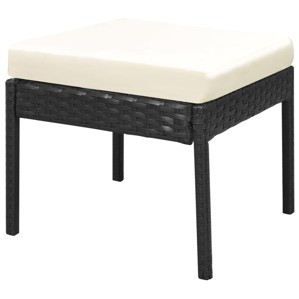 vidaXL 6-Piece Garden Lounge Set with Cushions Poly Rattan Black