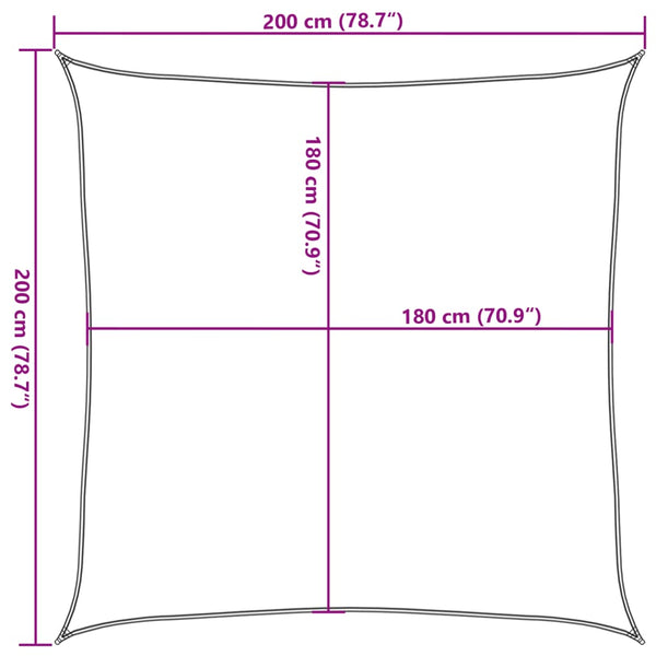 vidaXL HDPE Square Sun Shade Sail 2 x 2 m Anthracite