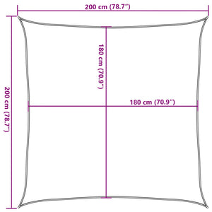 vidaXL HDPE Sun Shade Sail Square 2 x 2 m Cream