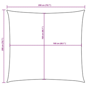 vidaXL Sun Shade Sail Oxford Fabric Square 2x2 m Cream