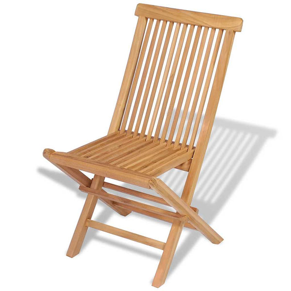 vidaXL Folding Garden Chairs 4 pcs. Solid Teak Wood