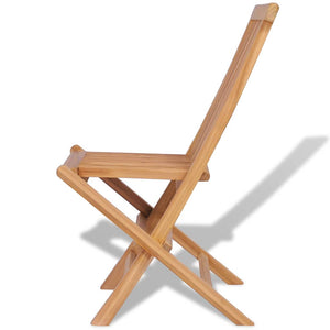 vidaXL Folding Garden Chairs 4 pcs. Solid Teak Wood