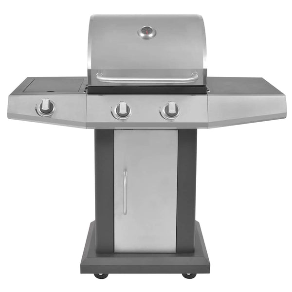 vidaXL Gas Grill 2+1 Burners Black and Silver
