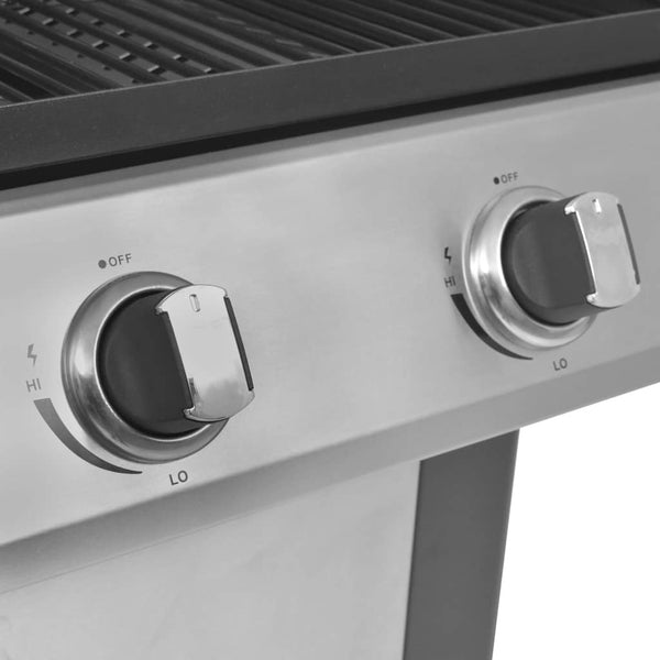 vidaXL Gas Grill 2+1 Burners Black and Silver