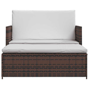 vidaXL Garden Sofa Poly Rattan Brown