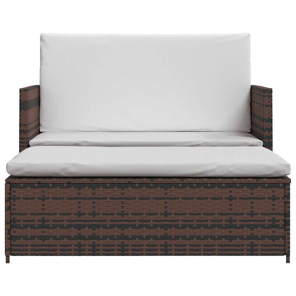 vidaXL Garden Sofa Poly Rattan Brown