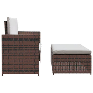 vidaXL Garden Sofa Poly Rattan Brown