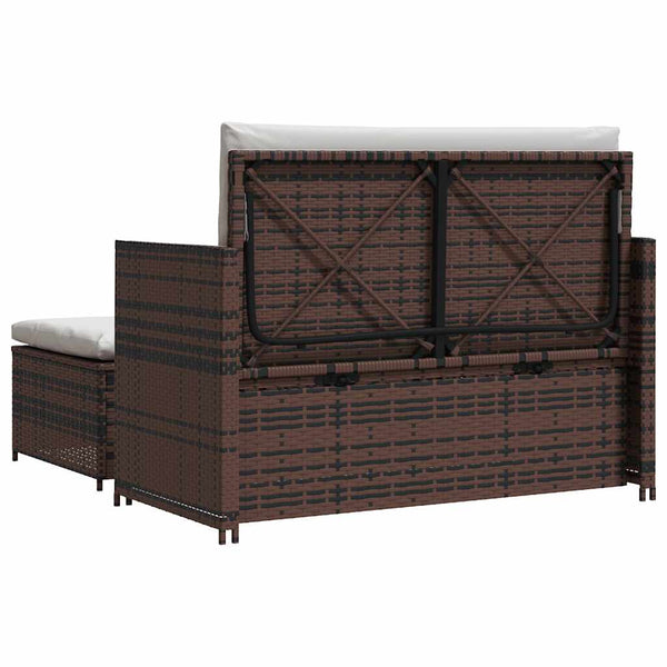 vidaXL Garden Sofa Poly Rattan Brown