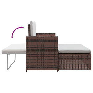 vidaXL Garden Sofa Poly Rattan Brown