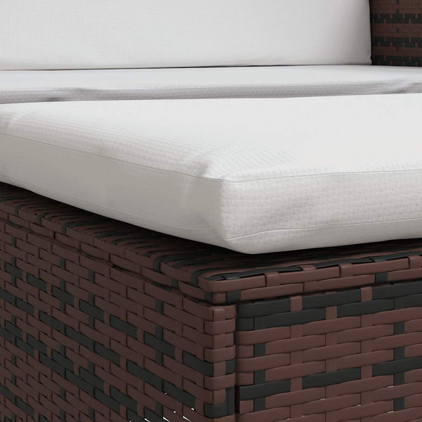 vidaXL Garden Sofa Poly Rattan Brown